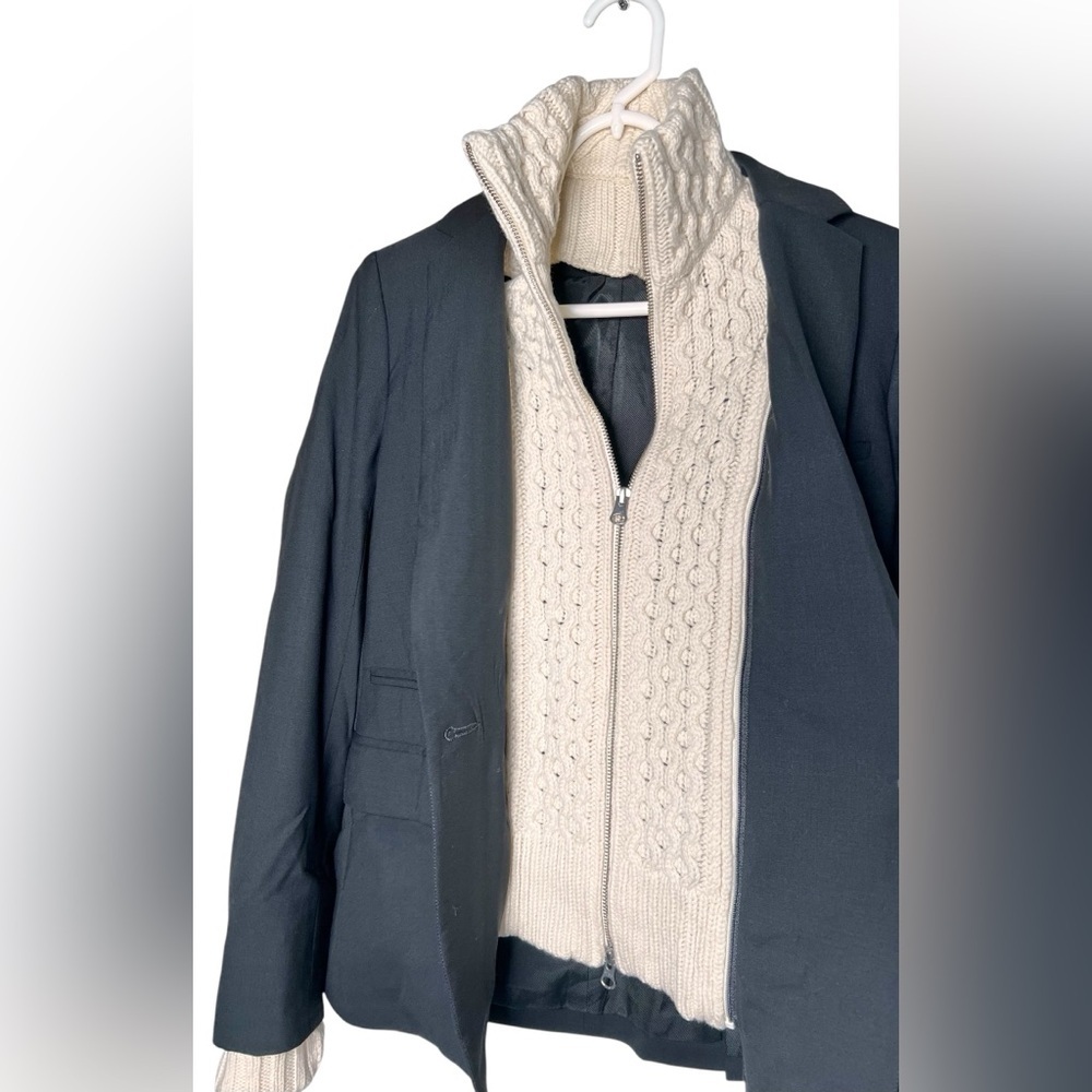 NWOT Veronica Beard Scuba Classic Blazer W Dickey Insert And Cuffs Size 4 - Picture 6 of 12